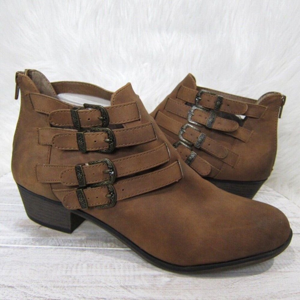 American Rag Darie Strappy Ankle Boots Booties, Brown, Size 11